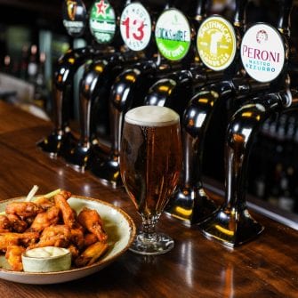 Wings and beer at The Sin Bin